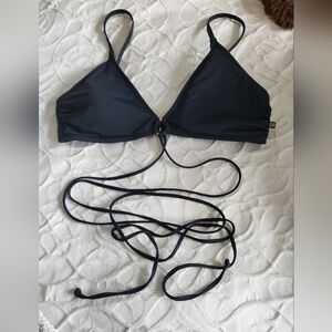 La Vie En Rose Black Wrap Bikini Top